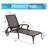 Outdoor Aluminum Cast Reclining Lounge Chair with 3-Position Backrest, Brown
