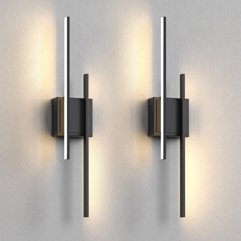 Acton 24.4'' Linear Wall Light LED Sconces Armed Mounted Scone, Matte Black