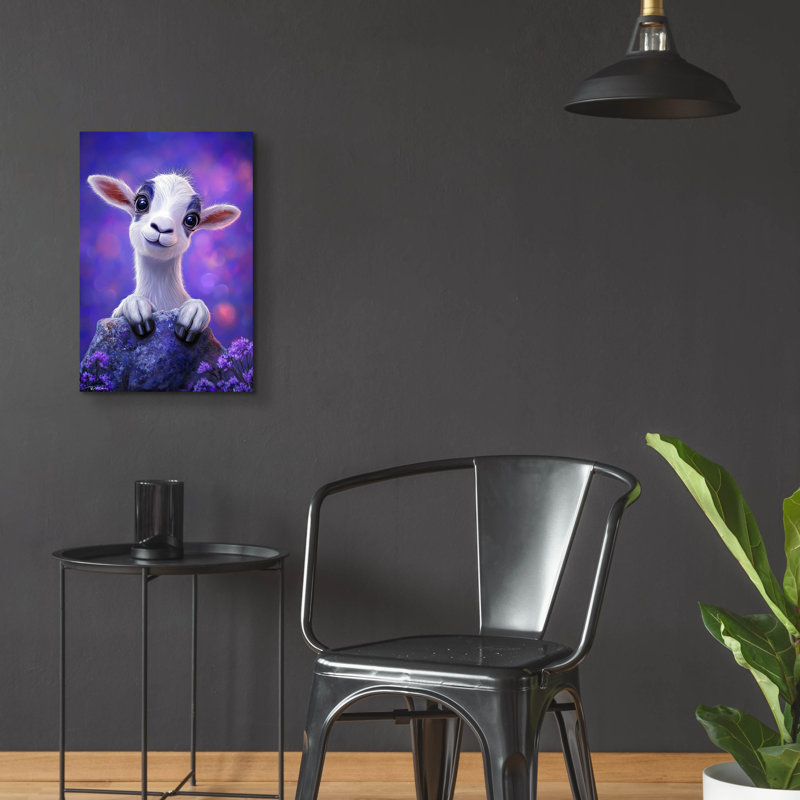 «A Cute Little Goat» par MomArt, verre mural, H 24 po x l 16 po x P 0,2 po