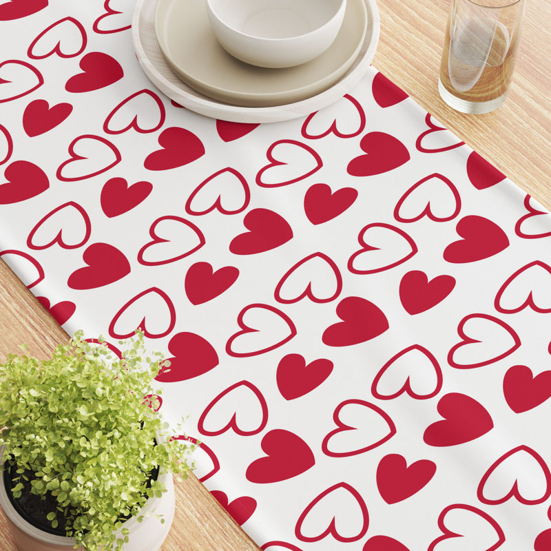 Euler Geometric Valentine's Day Table Runner, 72" L x 12" W