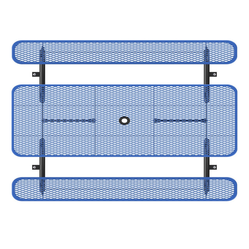 Table de pique-nique d'extérieur Clarenc, Bleu, P 62 po x l 96 po x H 29,5 po