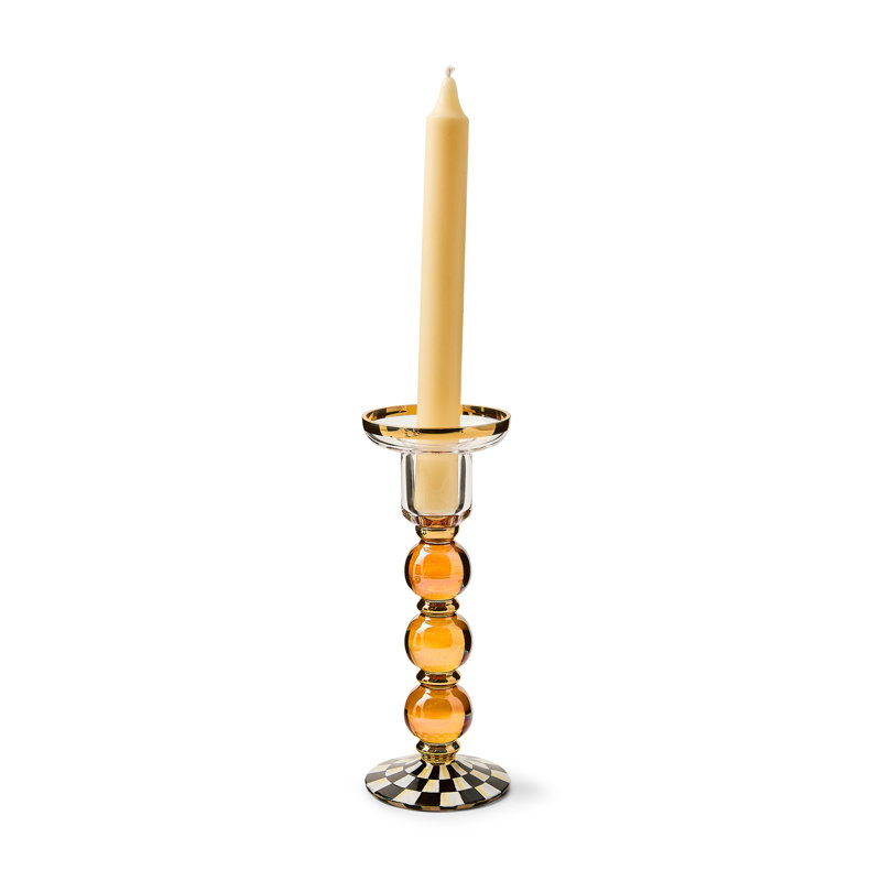 Courtly Check Large Glass Candlestick