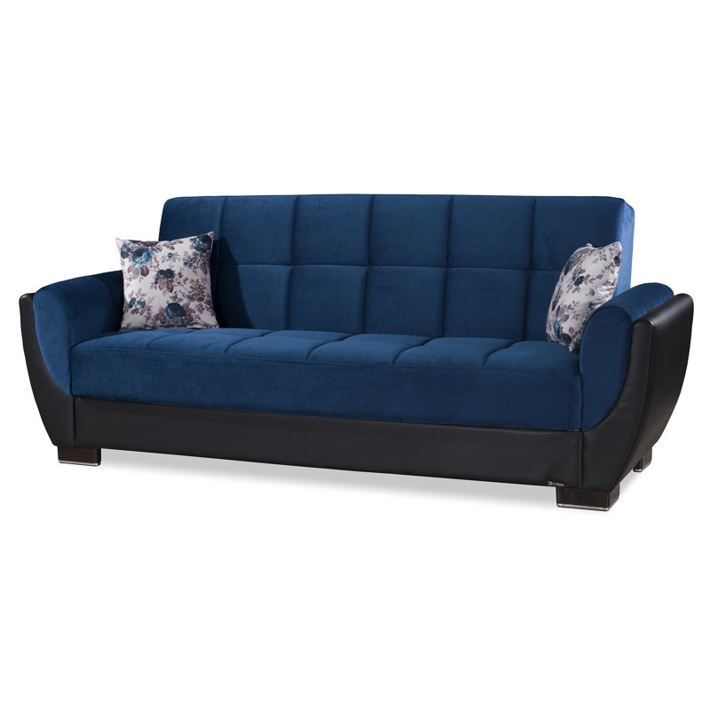 Upholstered 93.5'' Sleeper Sofa, Turquoise