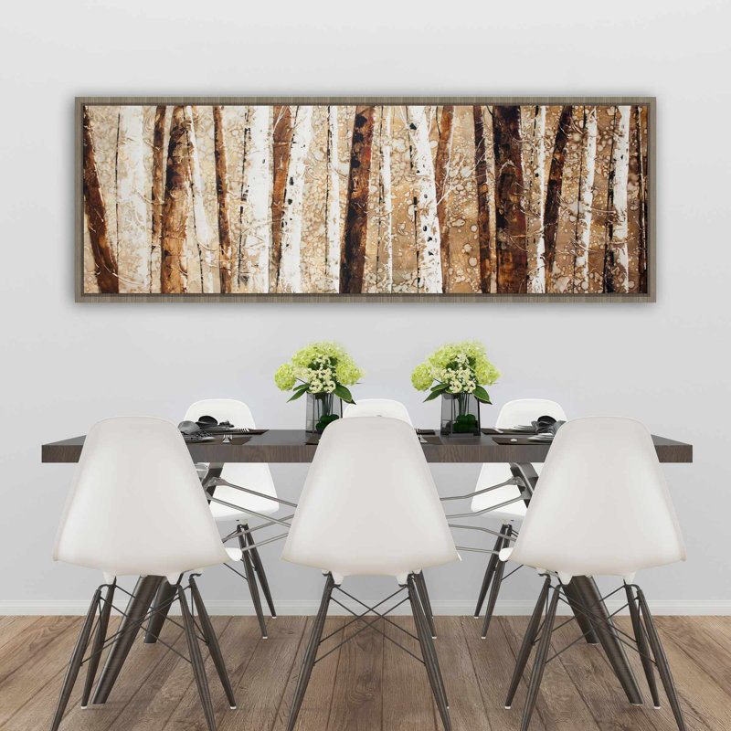 Troncs d'arbres - Toile brune encadrée pour décor de maison, H 21,25 po x l 61,25 po
