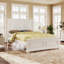 Structure de lit très grand style traditionnel de style champêtre et traditionnel, blanc-624207166-624207163