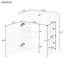 Meuble-lavabo mural moderne 21,6 po avec rangement latéral, porte ondulée, poignées en aluminium, tablettes ouvertes grises, trou de robinet simple, fonctionnement en douceur-943425128