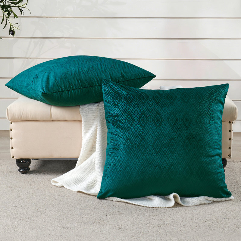 Ikat Velvet Euro Throw Pillow Covers, Sapphire