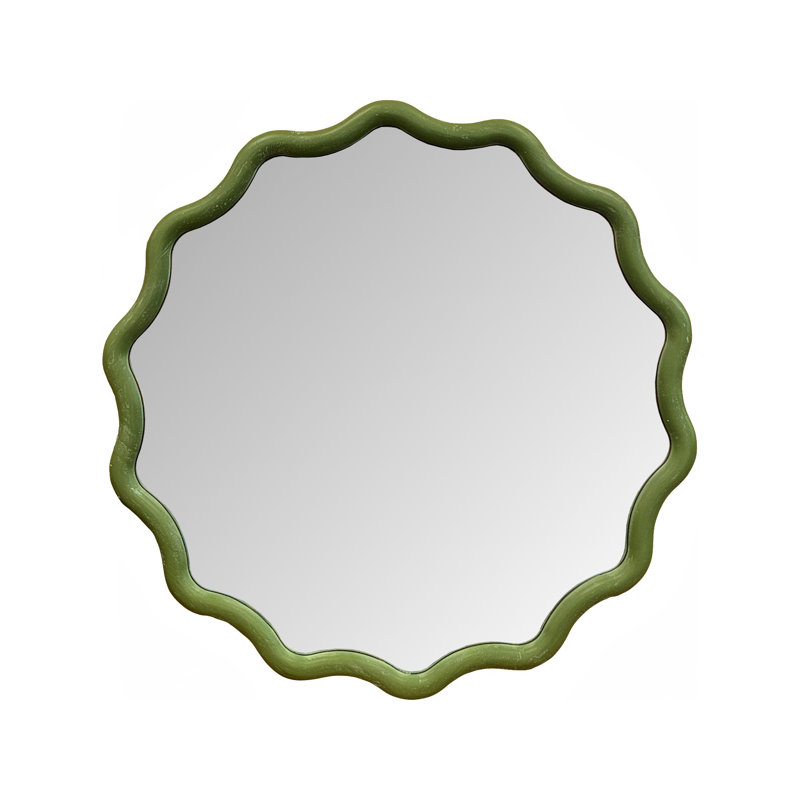 Miroir rond Pine Ripples, Vert