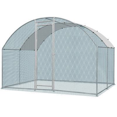 Poulailler d'extérieur en métal avec housse imperméable PE