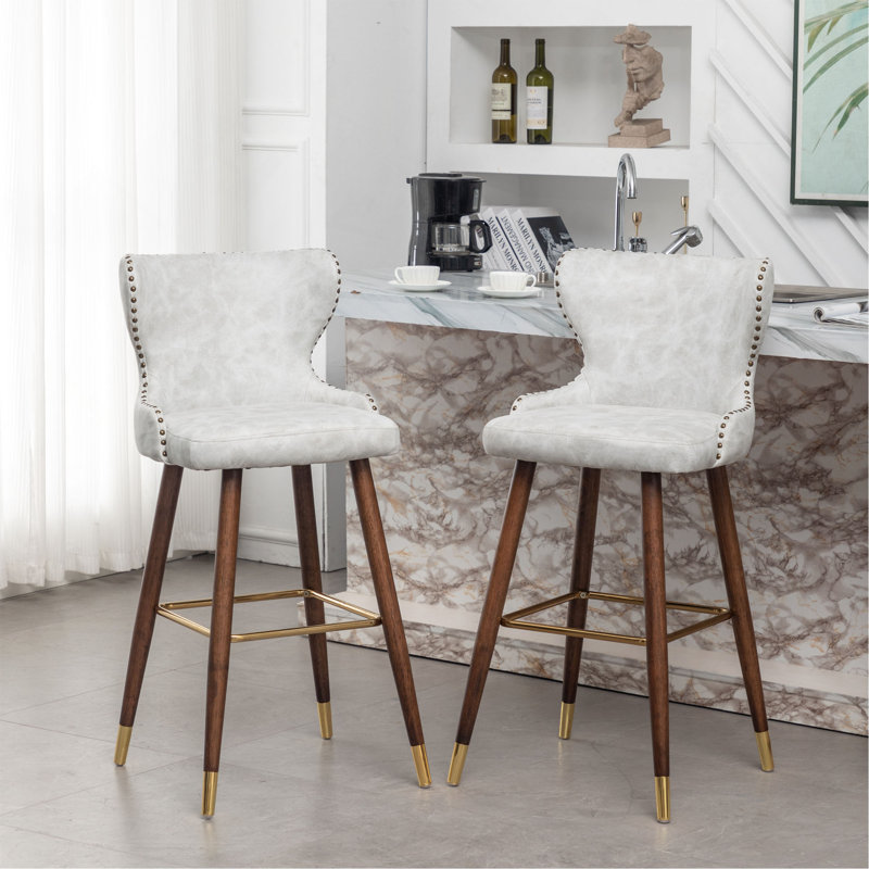 Ensemble de 2 tabourets de comptoir Mid-Century