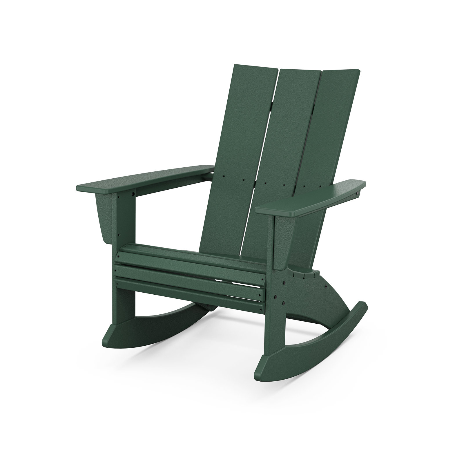 POLYWOOD® Modern Adirondack Patio Rocking Chair, Green