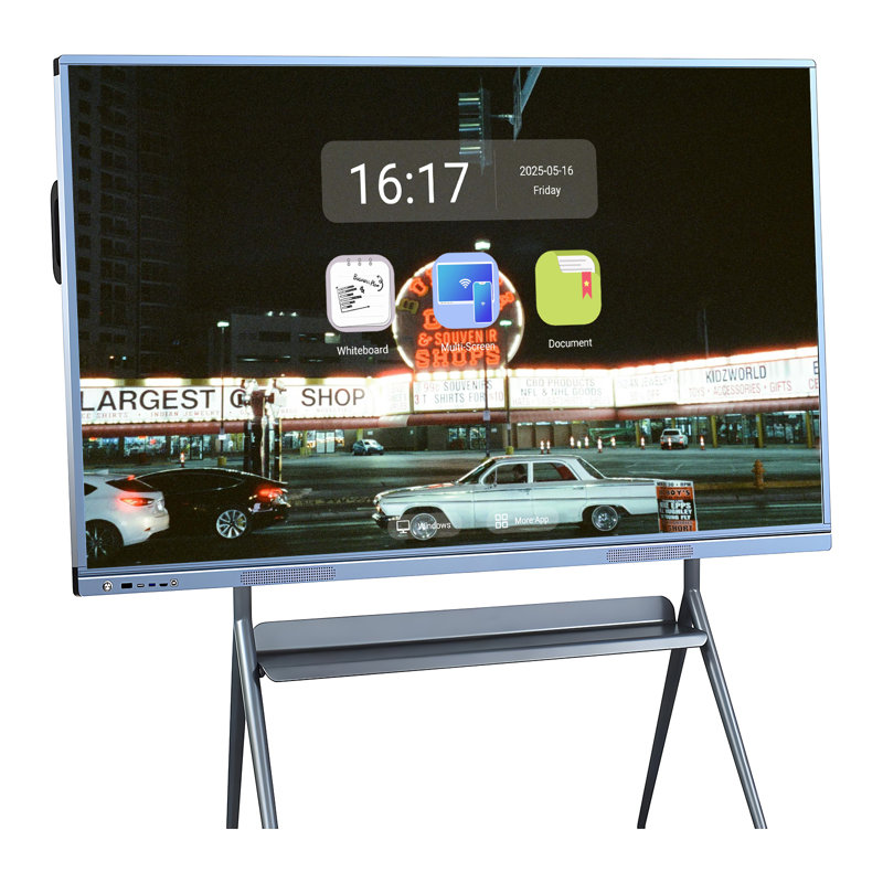 JYXCN Tableau interactif 4K, tableau blanc tactile multi-touch, coulée sans fil et tableau double système intelligent pour la salle de classe, le bureau et la publicité