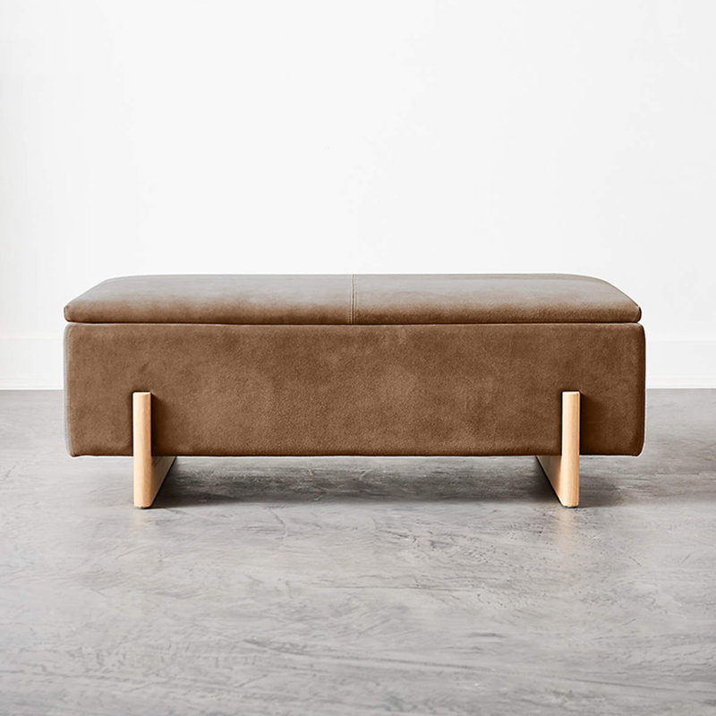 Repose-pieds avec rangement en similicuir Fashion