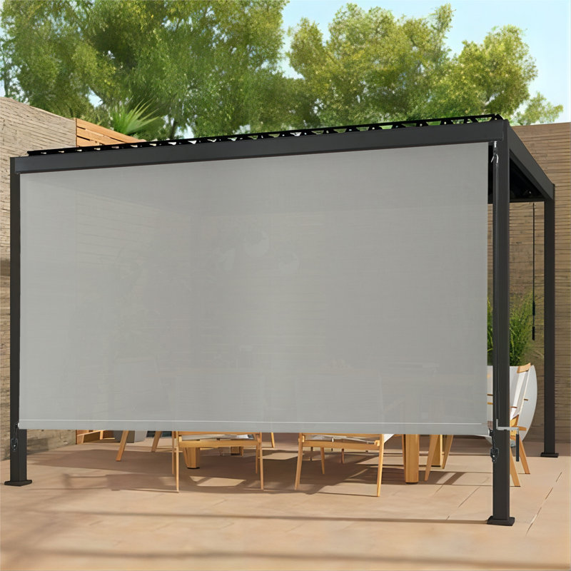 Rideau roulant extérieur filtrant la lumière, L 48 po x L 96 po, Gris
