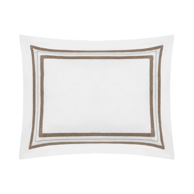 Malibu Sham, King, White/Taupe