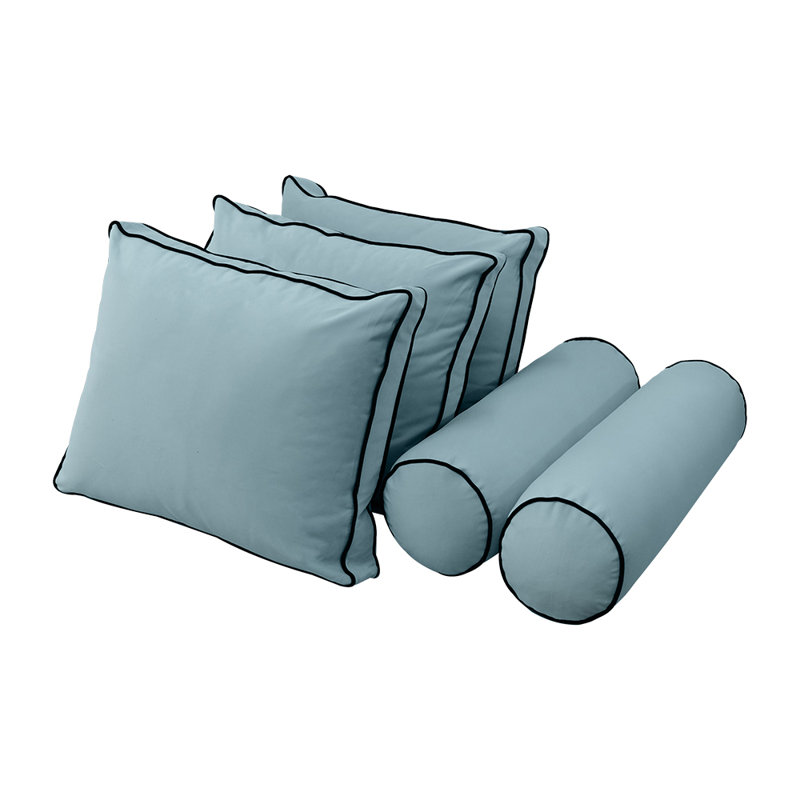 T-Cushion Daybed Slipcover, Light Blue Velvet