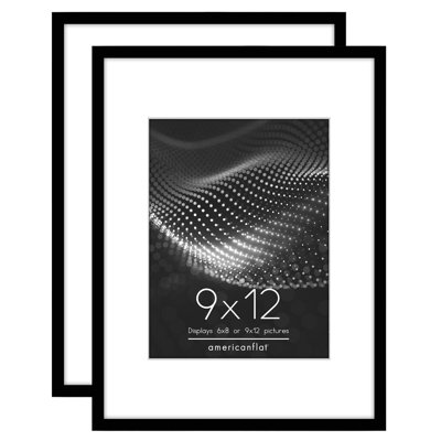 Cadre photo avec passe-partout - Design moderne, verre incassable, crochets en dents de scie doubles, idéal pour la décoration de la maison et du bureau (paquet de 2)