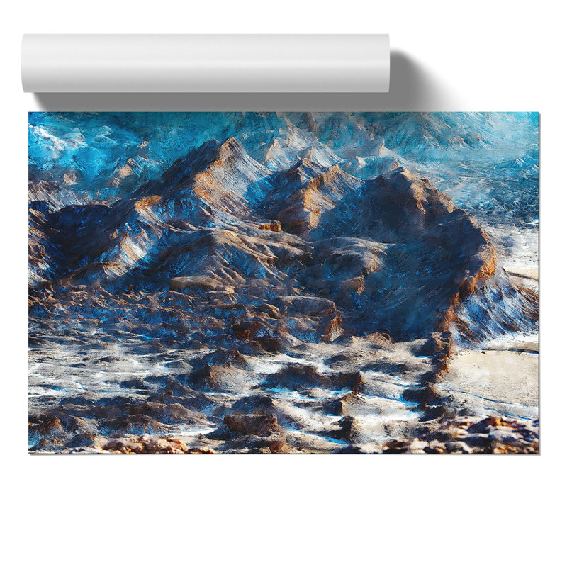 The Atacama Desert Chile Painting - Frameless Print, 42cm H x 59cm W x 0.1cm D