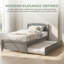 Lit plateforme simple espresso avec lit gigogne en bois massif-1182249631