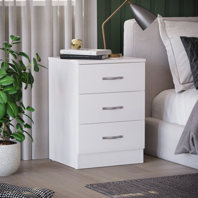 Maybery 3 - Drawer Bedside Table Nightstand
