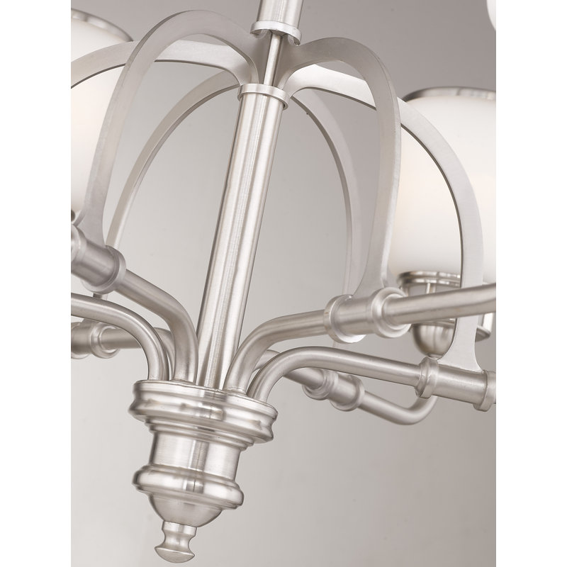 Derrick 6 - Light Dimmable Classic / Traditional Chandelier, Brushed Nickel