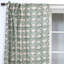 Rideau à panneau plat en lin de couleur verte imprimé à la main et imprimé à la main pour le salon et la chambre à coucher, rideaux et rideaux en lin Boho Farmhouse-2132368191