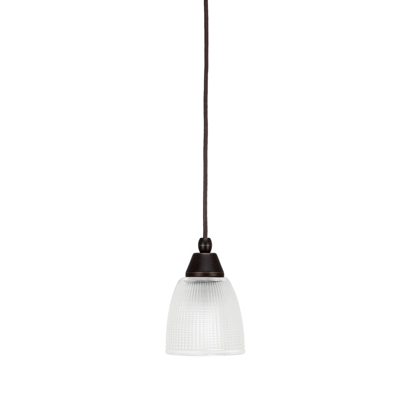 Mini-luminaire suspendu avec cordon en verre transparent 5 po Any, Bronze huilé