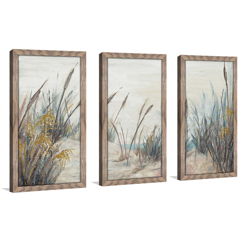 «Tall Beach Grass», reproduction sur acrylique 3 pièces, H 33,5 po x l 52,5 po x P 1 po