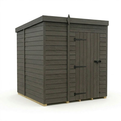 Total Sheds 7ft x 7ft Composite Pent Garden Shed - Single Door - No Windows - EPDM Rubber Roof - UK Manufactured