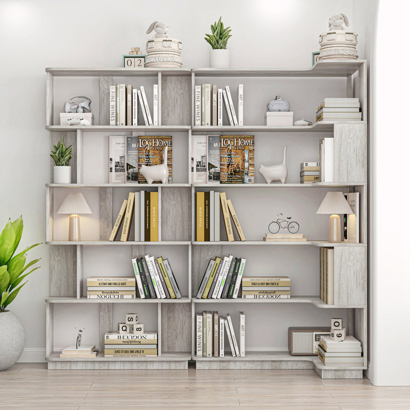 Bibliothèque d'angle peu encombrante, Gris clair