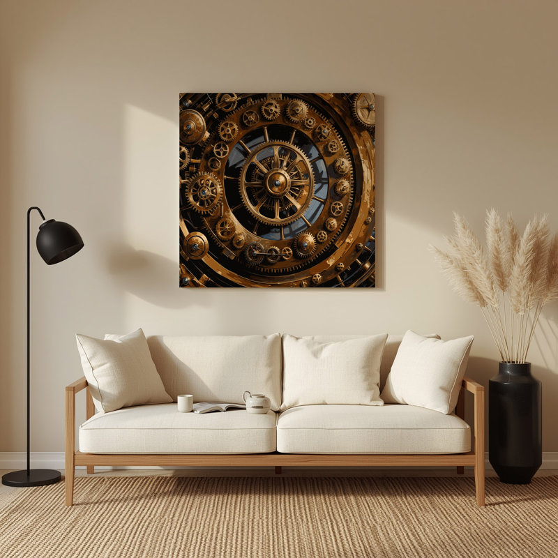 Art mural en métal Sci Fi, H 96 po x l 96 po x P 0,05 po