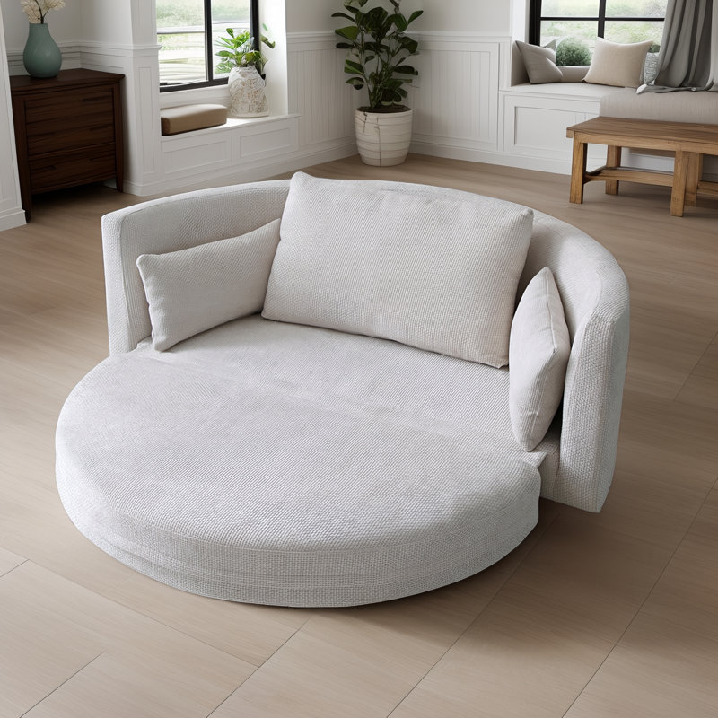 Canapé-lit pliant en lin revêtu de tissu d'ameublement, Lin beige