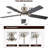 42 Inch Brushed Nickel Ceiling Fan 5 Blades Noiseless Reversible Dc Motor Remote Control With Led Light