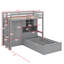 Lit superposé simple avec tiroirs intégrés, tablettes de garde-robe et système de levage hydraulique-114355473