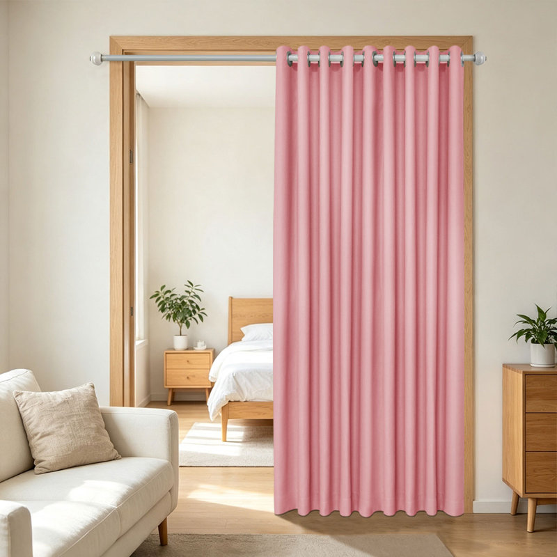 Rideau de porte haute précision 1 panneau, disponible en plusieurs couleurs et tailles, Pink 3#, 100"Wx108"L