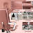 Pink Microfiber Computer Chair With Heating & 6 Vibration Points, Armrest And Footrest Desk Massage Points Heat, For Relaxation