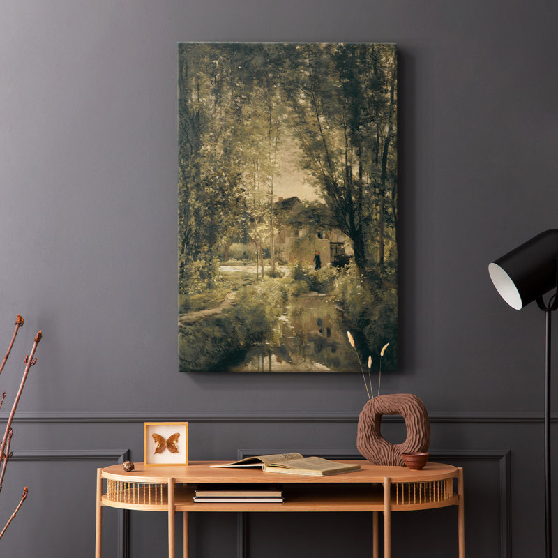 Paysage rétro CI - galerie Cavas, H 18 po x l 12 po