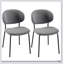 Ensemble de 2 chaises de salle à manger grises en tissu gris, confortables et élégantes pour les intérieurs modernes