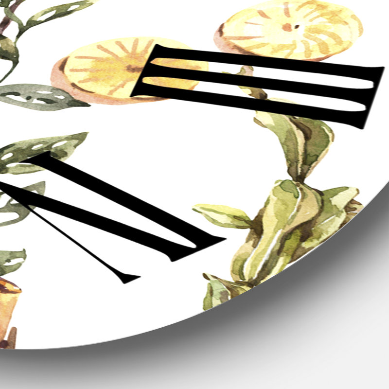 Plantes d'intérieur d'intérieur Urban Jungle II - Horloge murale traditionnelle, Surdimensionné