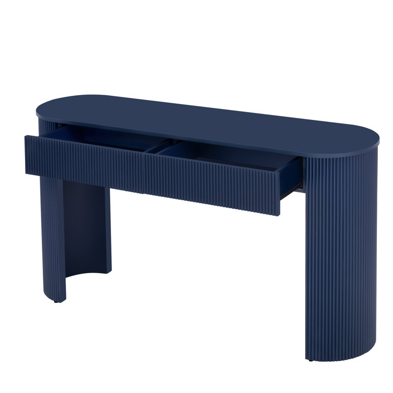 TREXM Entryway Table With Fluted Design