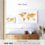 «Light Gold World Map», reproduction sur toile tendue-490504289