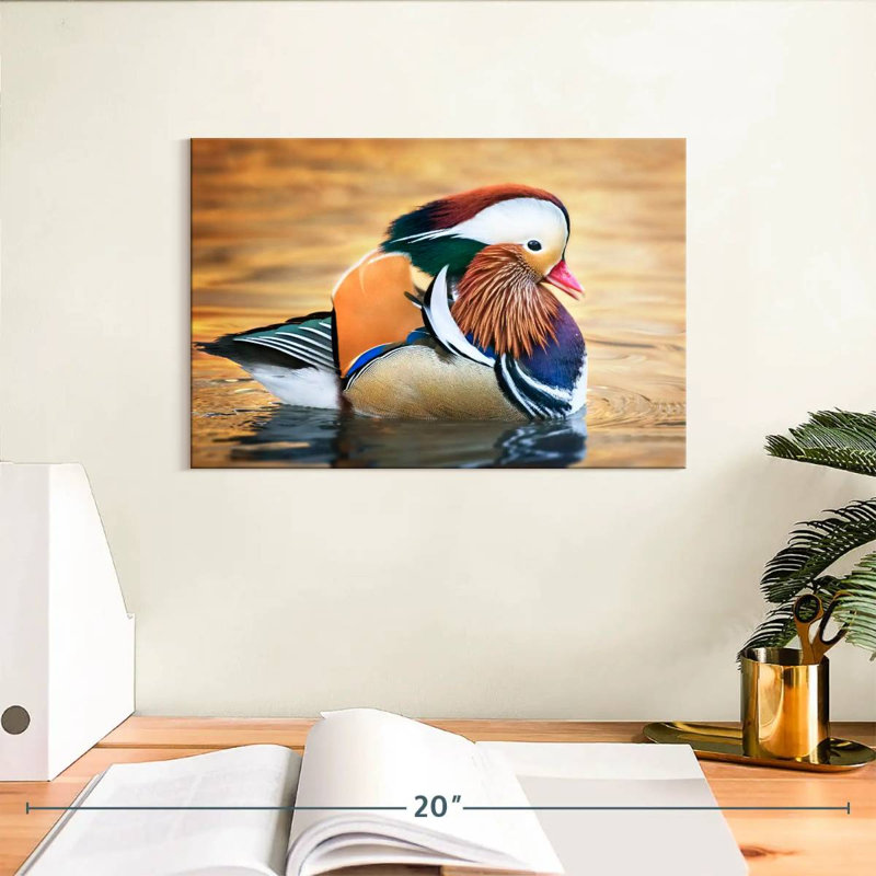 Brampt Flamboyant Mandarin Duck, 8" H x 12" W
