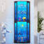  71" Corner Display Cabinet with Glass Doors, 6 Tier Curio Cabinet with 3 LED Lights-2070810727