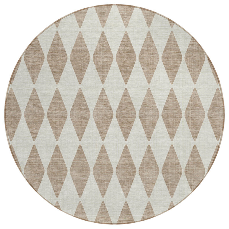 Tapis rond 8 po taupe