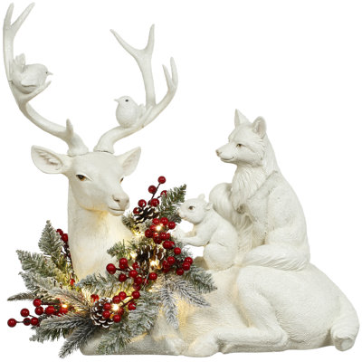 Lying Deer With Wreath - 32 X 23 Inches