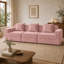 Canapé modulaire sans siège à 3 places, canapé à assise profonde avec revêtement en velours côtelé, coussins décoratifs et mousse haute résilience-1534439208
