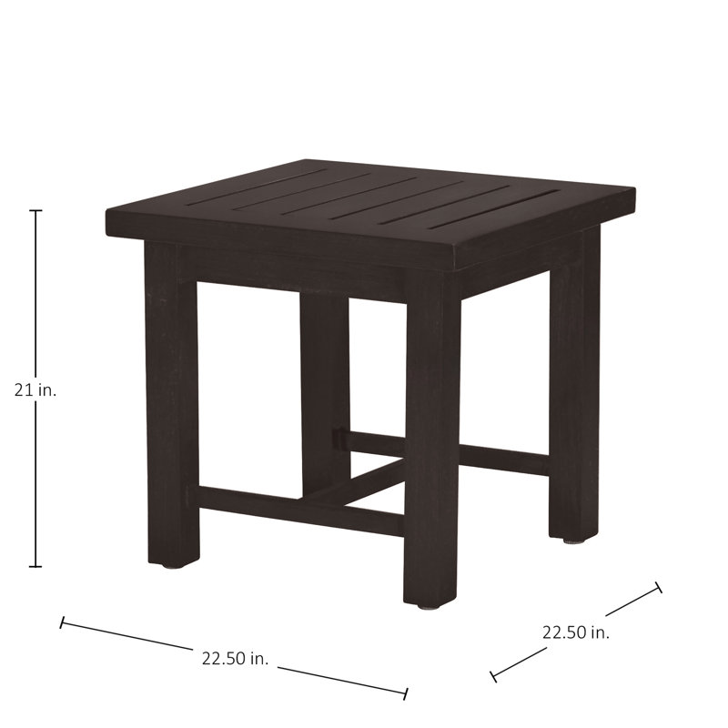 Club Aluminum Outdoor Side Table, Mahogany