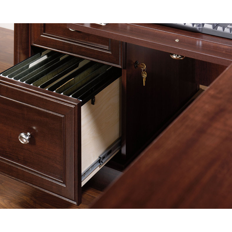 Palladia L-Shaped Computer Desk, Brown
