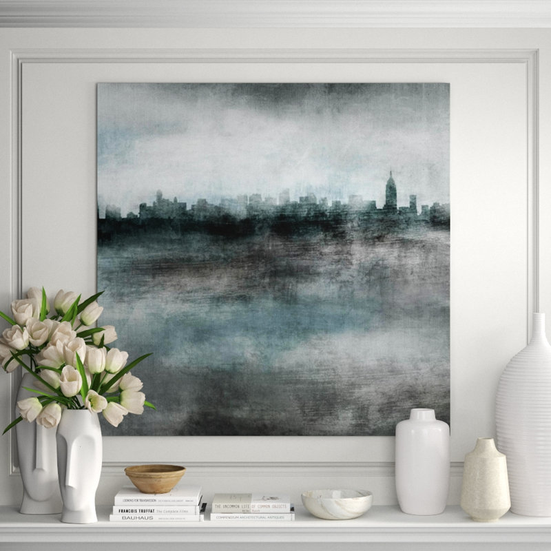Misty Manhattan Print by Sofia Fox, 47" H x 47" W x 1.5" D, Knife Gel