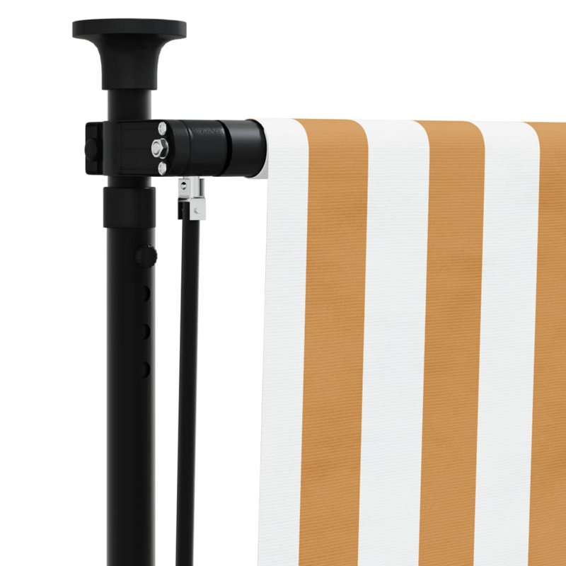 vidaXL Outdoor Roller Blind Orange and White Polyester, Steel, 106.3" H x 59.1" W, Orange/White